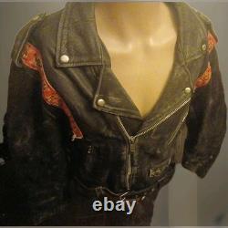 Vintage Indian Larry Steer Hide Sioux Bead Work Motorcycle Jacket