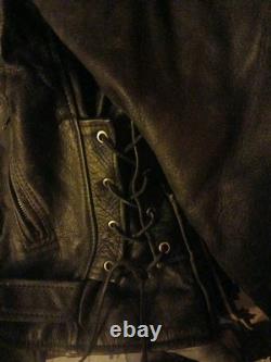 Vintage Indian Larry Steer Hide Sioux Bead Work Motorcycle Jacket