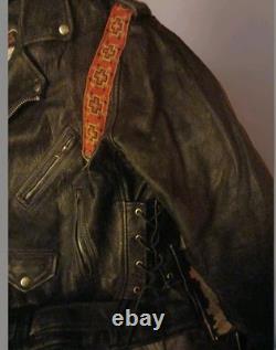 Vintage Indian Larry Steer Hide Sioux Bead Work Motorcycle Jacket