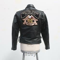 Vintage Iron Steed Harley Chapter Motorcycle Club Jacket Black Moto