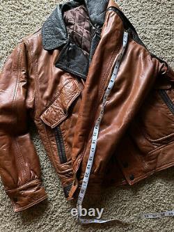 Vintage Italian Leather Motorcycle Jacket CONFEZIONI DI LUSSO size 46
