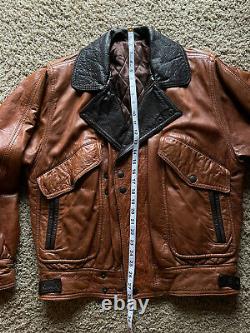 Vintage Italian Leather Motorcycle Jacket CONFEZIONI DI LUSSO size 46