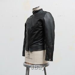 Vintage Johnson Leathers Cafe Racer Motorcycle Jacket Mens Size 38 Black