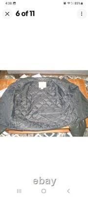 Vintage KERR MENS BLACK LEATHER MOTORCYCLE JACKET SZ 44 Large, Made USA