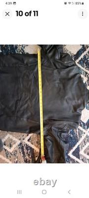 Vintage KERR MENS BLACK LEATHER MOTORCYCLE JACKET SZ 44 Large, Made USA