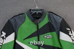 Vintage Kawasaki Ninja Motorcycle Leather Racing Jacket size L 90s