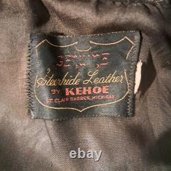 Vintage Kehoe Harley-Davidson Steerhide Leather Motorcycle Jacket USA Made Rare