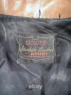 Vintage Kehoe Jacket Steerhide Leather Cafe Racer SWIFT Zippers
