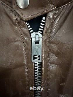 Vintage Kehoe Jacket Steerhide Leather Cafe Racer SWIFT Zippers