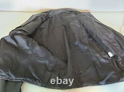 Vintage LEATHER Motorcycle Jacket Mens Black Heavy Thick Leather Biker Coat XL