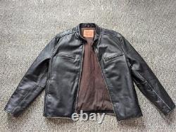 Vintage LEVIS motorcycle jacket M black leather CAFE RACER patina y2k biker lvc