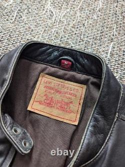 Vintage LEVIS motorcycle jacket M black leather CAFE RACER patina y2k biker lvc