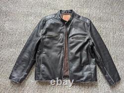 Vintage LEVIS motorcycle jacket M black leather CAFE RACER patina y2k biker lvc