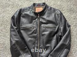 Vintage LEVIS motorcycle jacket M black leather CAFE RACER patina y2k biker lvc