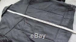 Vintage LEWIS LEATHERS black padded biker motorcycle jacket L-XL 42-44 zips
