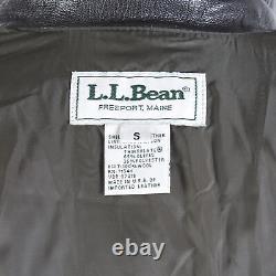 Vintage LL Bean Jacket Mens Small Brown Leather Insulated A-2 Bomber Coat USA