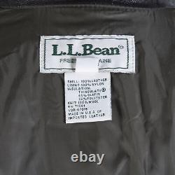 Vintage LL Bean Jacket Mens Small Brown Leather Insulated A-2 Bomber Coat USA