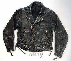 Vintage Langlitz Columbia Black Leather Motorcycle Jacket 80's'82 Men's Size 40