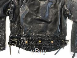 Vintage Langlitz Columbia Black Leather Motorcycle Jacket 80's'82 Men's Size 40