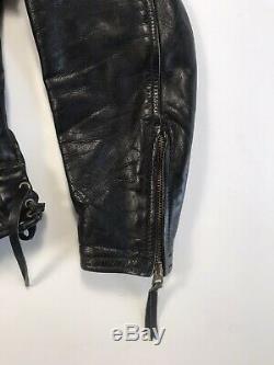 Vintage Langlitz Columbia Black Leather Motorcycle Jacket 80's'82 Men's Size 40