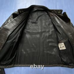 Vintage Langlitz Leather Motorcycle Cascade Jacket Black Quilted Belt H2