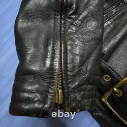 Vintage Langlitz Leather Motorcycle Cascade Jacket Black Quilted Belt H2
