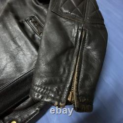 Vintage Langlitz Leather Motorcycle Cascade Jacket Black Quilted Belt H2