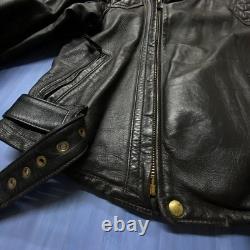 Vintage Langlitz Leather Motorcycle Cascade Jacket Black Quilted Belt H2