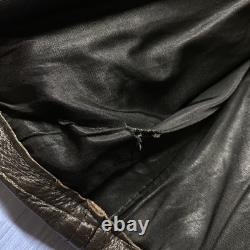 Vintage Langlitz Leather Motorcycle Cascade Jacket Black Quilted Belt H2