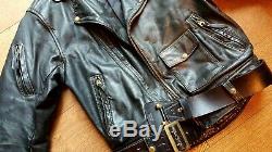Vintage Langlitz One of a Kind Black Leather Motorcycle Jacket Cowhide USA 40