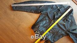 Vintage Langlitz One of a Kind Black Leather Motorcycle Jacket Cowhide USA 40