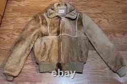 Vintage Lavion Leather Jacket Adult 44 Brown Suede Sherpa Mens Zip Western