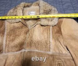 Vintage Lavion Leather Jacket Adult 44 Brown Suede Sherpa Mens Zip Western