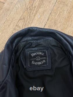 Vintage Leather Biker Jacket Brooke Saddler S Size