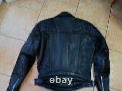 Vintage Leather Biker Jacket-size 36 38 Uk-small-red Lining-diamond Padding