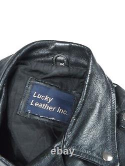 Vintage Leather Biker Side Lace Jacket Black (M)