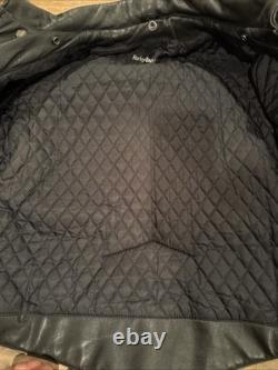 Vintage Leather Harley Davidson Motorcycle Jacket Size 40 Reg With Quilted Liner