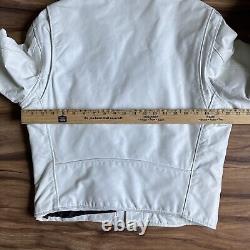Vintage Leather Jacket Mens 40 White Biker Zipper Motorcycle Vintage Moto 70s