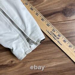Vintage Leather Jacket Mens 40 White Biker Zipper Motorcycle Vintage Moto 70s
