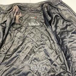 Vintage Leather King Motorcycle Jacket Mens Size 50 Black Full Zip Biker Padded