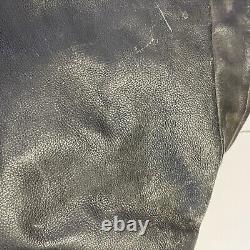 Vintage Leather King Motorcycle Jacket Mens Size 50 Black Full Zip Biker Padded