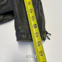 Vintage Leather King Motorcycle Jacket Mens Size 50 Black Full Zip Biker Padded