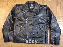 Vintage Leather King Motorcycle Leather Y2K BeltZipper Jacket Thinsulate Size 44
