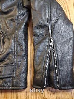 Vintage Leather King Motorcycle Leather Y2K BeltZipper Jacket Thinsulate Size 44
