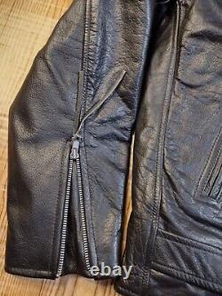 Vintage Leather King Motorcycle Leather Y2K BeltZipper Jacket Thinsulate Size 44