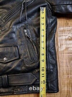 Vintage Leather King Motorcycle Leather Y2K BeltZipper Jacket Thinsulate Size 44