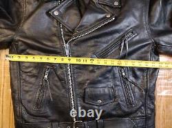 Vintage Leather King Motorcycle Leather Y2K BeltZipper Jacket Thinsulate Size 44