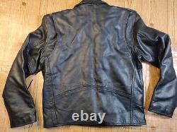 Vintage Leather King Motorcycle Leather Y2K BeltZipper Jacket Thinsulate Size 44