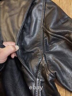 Vintage Leather King Motorcycle Leather Y2K BeltZipper Jacket Thinsulate Size 44