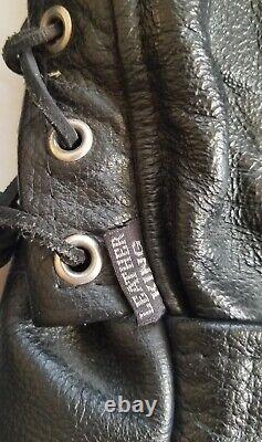 Vintage Leather King men's size 44 black leather motorcycle jacket